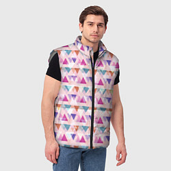 Мужской жилет Цветные треугольники, цвет: 3D-светло-серый — фото 2