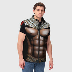 Мужской жилет Африканский воин будущего в доспехах, цвет: 3D-красный — фото 2
