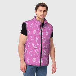 Мужской жилет Розовые сладости, цвет: 3D-черный — фото 2