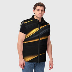 Мужской жилет Black gold texture, цвет: 3D-светло-серый — фото 2