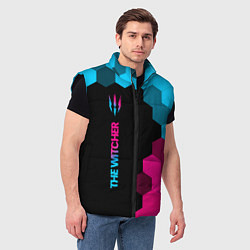 Мужской жилет The Witcher - neon gradient: по-вертикали, цвет: 3D-черный — фото 2