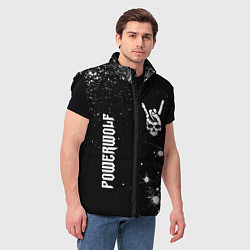 Мужской жилет Powerwolf и рок символ на темном фоне, цвет: 3D-черный — фото 2
