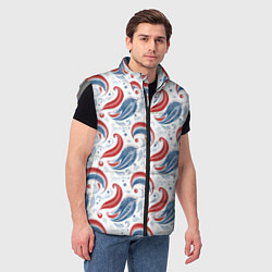 Мужской жилет Русские узоры паттерн, цвет: 3D-светло-серый — фото 2