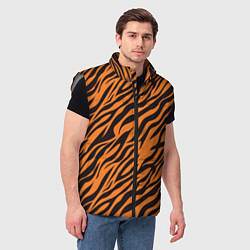 Мужской жилет Полоски тигра - tiger, цвет: 3D-светло-серый — фото 2