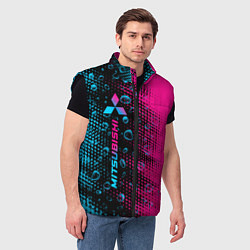 Мужской жилет Mitsubishi - neon gradient: по-вертикали, цвет: 3D-черный — фото 2