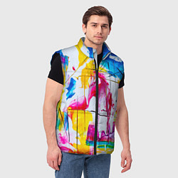 Мужской жилет Красочный принт, цвет: 3D-черный — фото 2