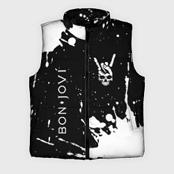 Мужской жилет Bon Jovi и рок символ на темном фоне, цвет: 3D-черный