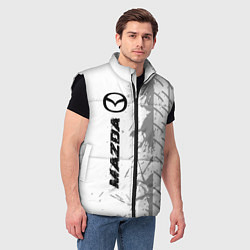 Мужской жилет Mazda speed на светлом фоне со следами шин: по-вер, цвет: 3D-черный — фото 2