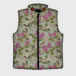 Мужской жилет Мухоловки и сирень, цвет: 3D-красный