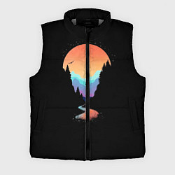 Мужской жилет Неоновое солнце SynthWave