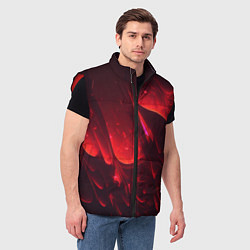 Мужской жилет Красные огоньки абстракция, цвет: 3D-красный — фото 2