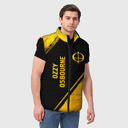 Мужской жилет Ozzy Osbourne - gold gradient: надпись, символ, цвет: 3D-черный — фото 2