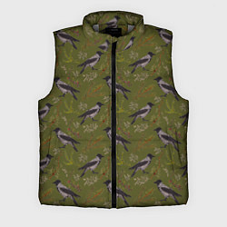 Мужской жилет Вороны и еловые веточки