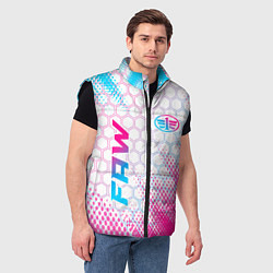 Мужской жилет FAW neon gradient style: надпись, символ, цвет: 3D-черный — фото 2