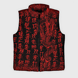 Мужской жилет Дракон и катана - иероглифы, цвет: 3D-черный