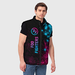 Мужской жилет Foo Fighters - neon gradient: по-вертикали, цвет: 3D-черный — фото 2
