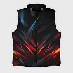 Мужской жилет Black red abstract, цвет: 3D-светло-серый
