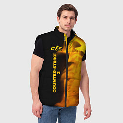 Мужской жилет Counter-Strike 2 - gold gradient: по-вертикали, цвет: 3D-черный — фото 2