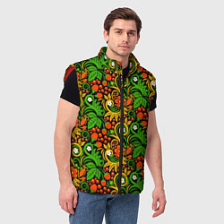 Мужской жилет Русское народное искусство - хохлома, цвет: 3D-красный — фото 2
