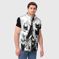 Мужской жилет Абстрактные коты, цвет: 3D-черный — фото 2