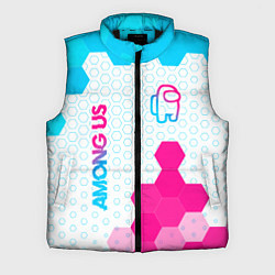 Мужской жилет Among Us neon gradient style: надпись, символ, цвет: 3D-черный