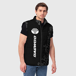 Мужской жилет Daewoo speed на темном фоне со следами шин: по-вер, цвет: 3D-черный — фото 2