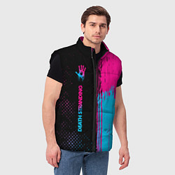 Мужской жилет Death Stranding - neon gradient: по-вертикали, цвет: 3D-черный — фото 2
