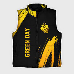 Мужской жилет Green Day - gold gradient: надпись, символ, цвет: 3D-черный