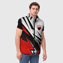 Мужской жилет Ducati - белый и красный, цвет: 3D-черный — фото 2