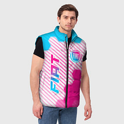 Мужской жилет Fiat neon gradient style: надпись, символ, цвет: 3D-черный — фото 2