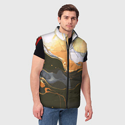 Мужской жилет Черное и оранжевое, цвет: 3D-красный — фото 2