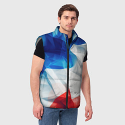 Мужской жилет Абстракция в цветах флага РФ, цвет: 3D-светло-серый — фото 2