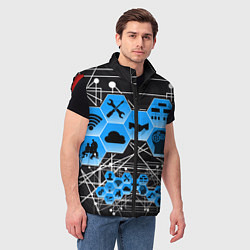 Мужской жилет Виртуальный мир, цвет: 3D-красный — фото 2