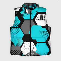 Мужской жилет Шестиугольники абстрактный фон, цвет: 3D-черный