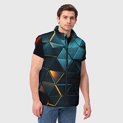Мужской жилет Объемные частицы с подсветкой, цвет: 3D-красный — фото 2