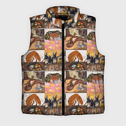 Мужской жилет Коллаж из рисунков с лисой