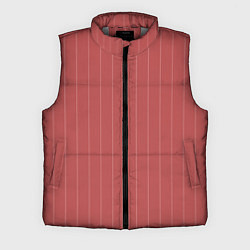 Мужской жилет Серьёзный тёмно-коралловый полосы, цвет: 3D-светло-серый