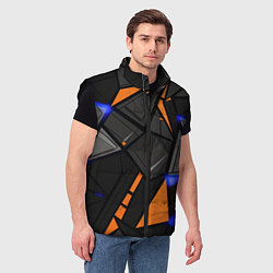 Мужской жилет Orange black style, цвет: 3D-черный — фото 2