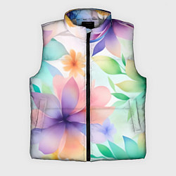 Мужской жилет Акварельные цветы - нейросеть, цвет: 3D-светло-серый
