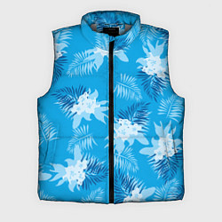 Мужской жилет Синие цветы - Vice city - new ver, цвет: 3D-светло-серый