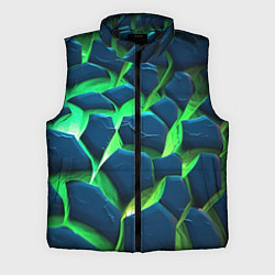 Мужской жилет Разломленные зеленые плиты, цвет: 3D-черный