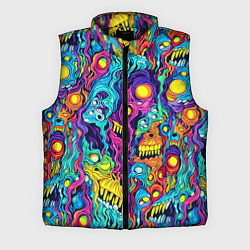 Мужской жилет Кислотные психоделические черепа, цвет: 3D-черный