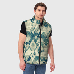 Мужской жилет Абстракция светло-зеленый, цвет: 3D-черный — фото 2