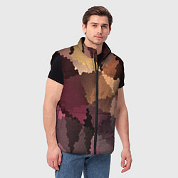 Мужской жилет Мозаика в коричнево-розовых тонах, цвет: 3D-черный — фото 2
