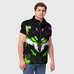 Мужской жилет Кислотный енот, цвет: 3D-черный — фото 2