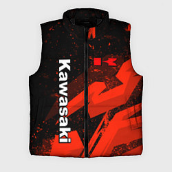 Мужской жилет Кавасаки - красные брызги, цвет: 3D-черный