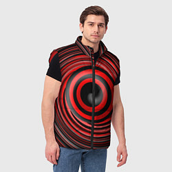 Мужской жилет Красно-черный вихрь, цвет: 3D-красный — фото 2