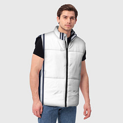 Мужской жилет Синие вертикальные полосы по бокам, цвет: 3D-черный — фото 2