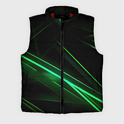 Мужской жилет Green lines black backgrouns