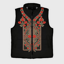 Мужской жилет Растительный цветочный орнамент - красные розы на